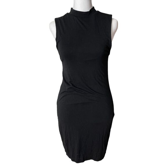 BLQ XS / Small Mock Neck Dress Black Sleeveless Bodycon Mini Revolve - Picture 1 of 10